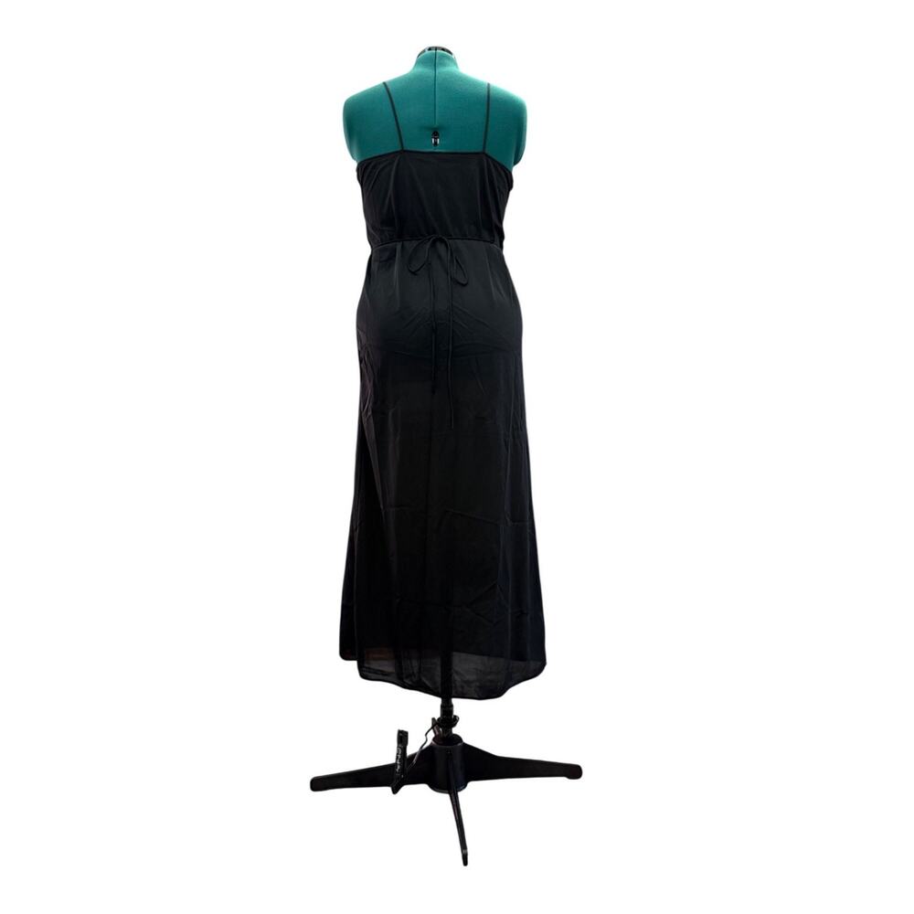 Vintage Private Treasures Black Lace Trim Slip Nightgown Size Medium 1970s - Picture 4 of 14